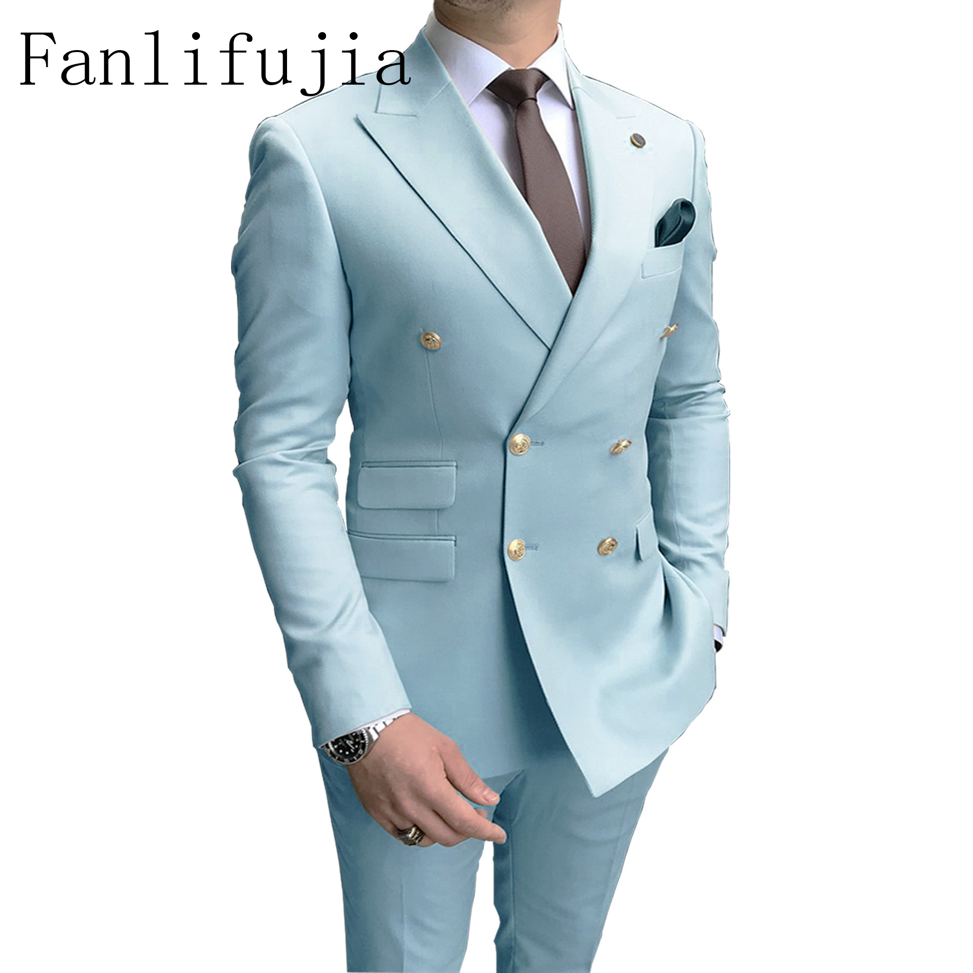 Men'S Grooming Store - Fanlifujia Store 2024 남성용 캐주얼 하늘색
