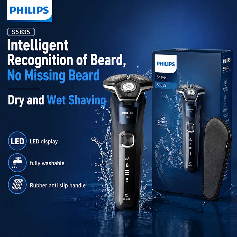 Mens Grooming Travel Kit - 필립스 S5835 전기면도기 로터리 습식/건식 360도