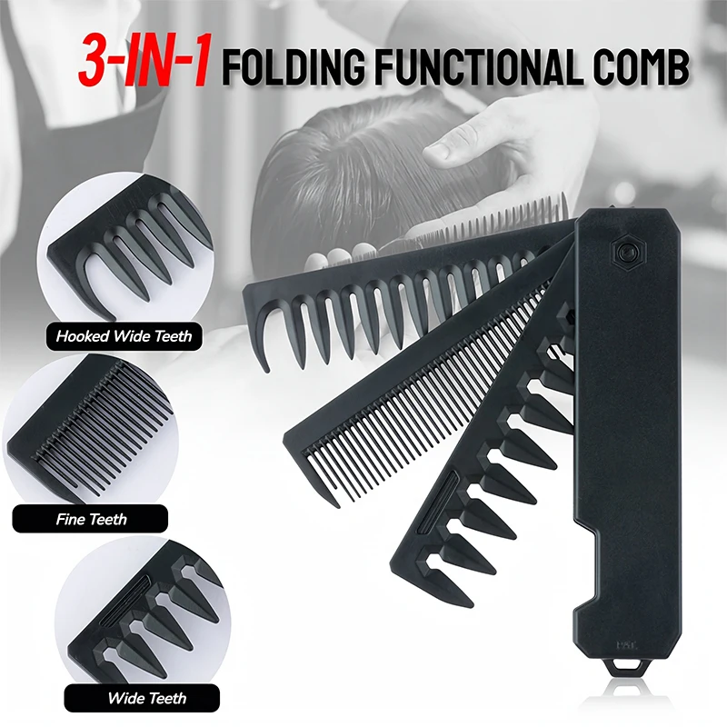 남성용 3-in-1 접이식 수염 빗, 수염 빗 브러시, - Mens Grooming Travel Kit 리뷰 및 가격