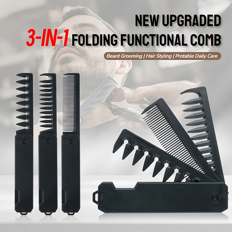 남성용 3-in-1 접이식 수염 빗, 수염 빗 브러시, - Mens Grooming Travel Kit 리뷰 및 가격