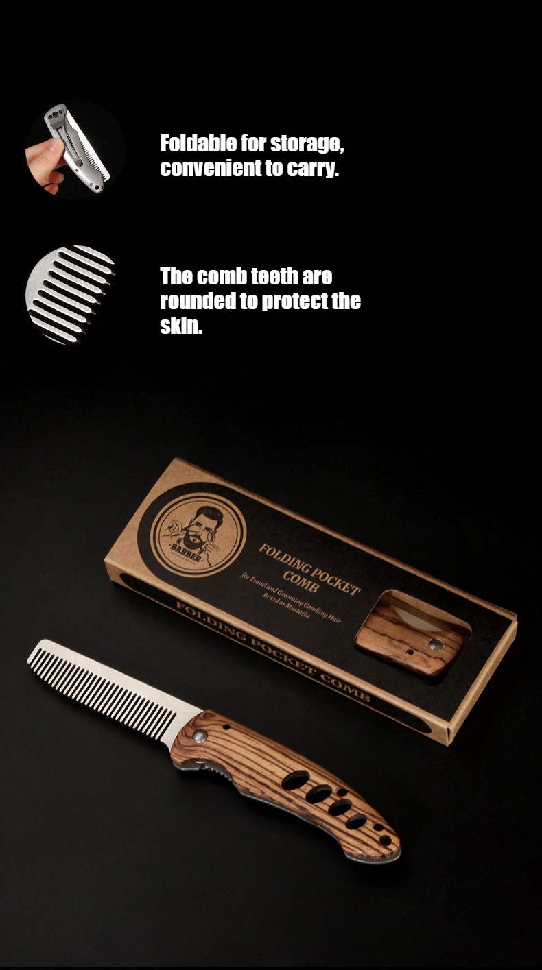 남성용 원목&메탈 접이식 수염 빗, 휴대용 포마두 스타 - Mens Grooming Travel Kit 리뷰 및 가격